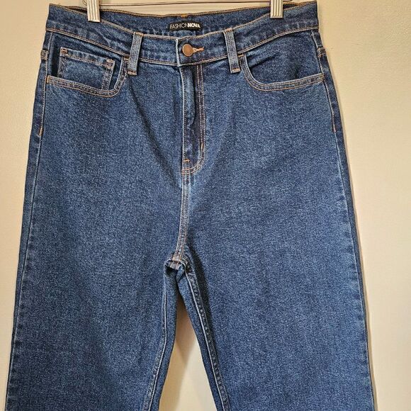 NWT FASHION NOVA I GOT IT FROM MY MAMA JEANS TAPERDARK DARK DENIM SIZE 15 - Picture 7 of 15